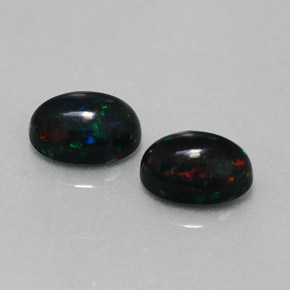Pedras preciosas de opala negra multicolorido natural de  ct, corte oval, opaco