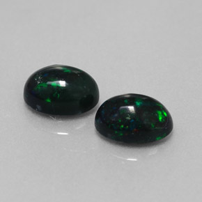 Pedras preciosas de opala negra multicolorido natural de  ct, corte oval, opaco