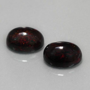 Pedras preciosas de opala negra multicolorido natural de  ct, corte oval, opaco