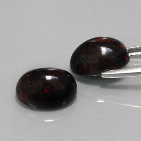 Pedras preciosas de opala negra multicolorido natural de  ct, corte oval, opaco