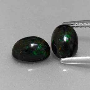 Pedras preciosas de opala negra multicolorido natural de  ct, corte oval, opaco
