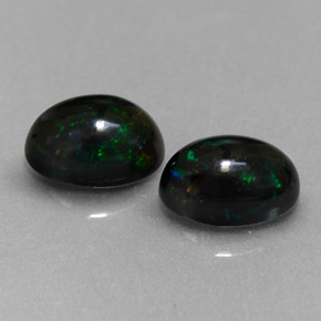 Pedras preciosas de opala negra multicolorido natural de  ct, corte oval, opaco