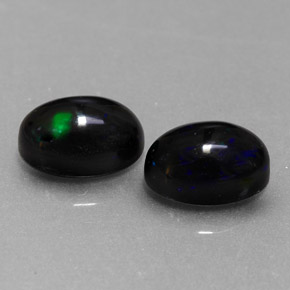 Pedras preciosas de opala negra multicolorido natural de  ct, corte oval, opaco