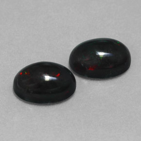 Pedras preciosas de opala negra multicolorido natural de  ct, corte oval, opaco