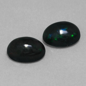 Pedras preciosas de opala negra multicolorido natural de  ct, corte oval, opaco