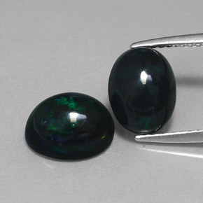 Pedras preciosas de opala negra multicolorido natural de  ct, corte oval, opaco