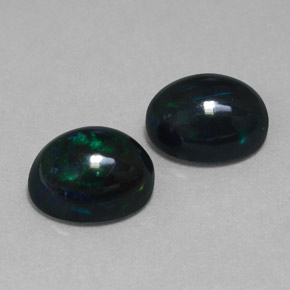 Pedras preciosas de opala negra multicolorido natural de  ct, corte oval, opaco