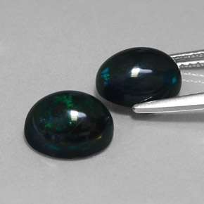 Pedras preciosas de opala negra multicolorido natural de  ct, corte oval, opaco
