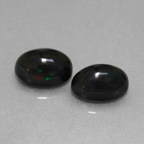 Pedras preciosas de opala negra multicolorido natural de  ct, corte oval, opaco