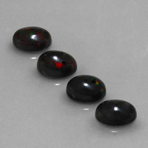 Pedras preciosas de opala negra multicolorido natural de  ct, corte oval, opaco