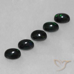 Pedras preciosas de Opala negra Multicolorido natural de 2.65 ct, oval, Opaco