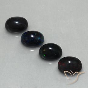 Pedras preciosas de Opala negra Multicolorido natural de 5.72 ct, oval, Opaco