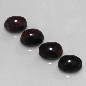 Pedras preciosas de opala negra multicolorido natural de  ct, corte oval, opaco