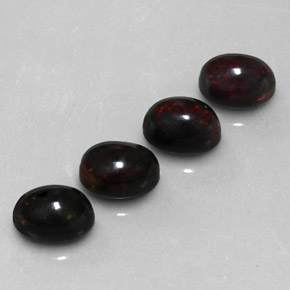 Pedras preciosas de opala negra multicolorido natural de  ct, corte oval, opaco