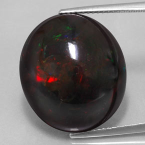 Opala negra multicolorido natural 17,67ct, corte oval, opaco