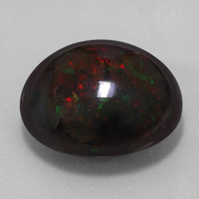 Opala negra multicolorido natural 17,67ct, corte oval, opaco