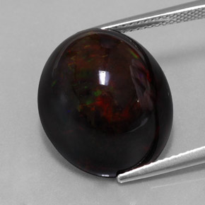Opala negra multicolorido natural 13,63ct, corte oval, opaco