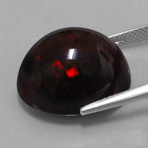 Opala negra multicolorido natural 13,63ct, corte oval, opaco
