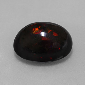 Opala negra multicolorido natural 8,11ct, corte oval, opaco