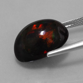 Opala negra multicolorido natural 8,11ct, corte oval, opaco