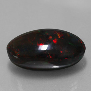 Opala negra multicolorido natural 17,92ct, corte oval, opaco