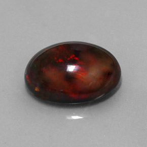 Opala negra multicolorido natural 6,26ct, corte oval, opaco