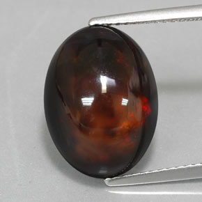 Opala negra multicolorido natural 6,02ct, corte oval, opaco