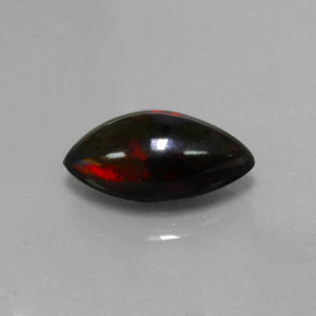 Opala negra multicolorido natural 3,06ct, marquise, opaco
