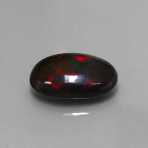 Opala negra multicolorido natural 3,80ct, corte oval, opaco