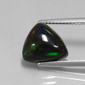 Opala negra multicolorido natural 2,56ct, trillion, opaco