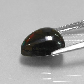 Opala negra multicolorido natural 2,56ct, trillion, opaco