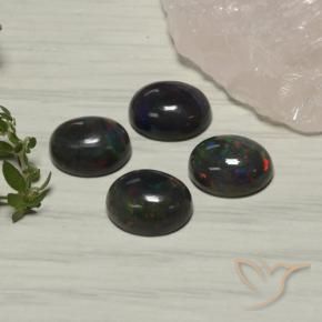 Pedras preciosas de Opala negra Multicolorido natural de 5.55 ct, oval, Translúcido