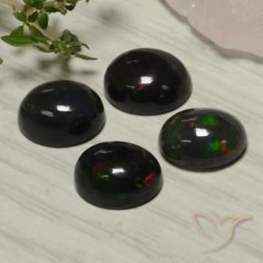 Pedras preciosas de Opala negra Multicolorido natural de 5.51 ct, oval, Translúcido