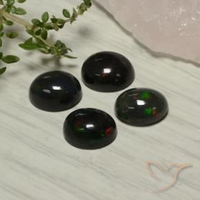 Pedras preciosas de Opala negra Multicolorido natural de 5.51 ct, oval, Translúcido
