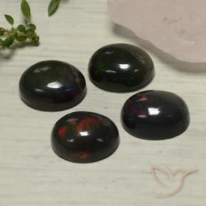 Pedras preciosas de Opala negra Multicolorido natural de 5.54 ct, oval, Translúcido