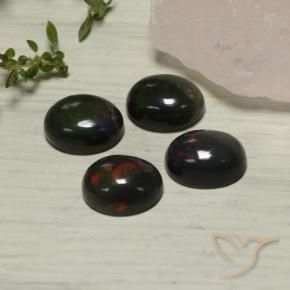 Pedras preciosas de Opala negra Multicolorido natural de 5.54 ct, oval, Translúcido