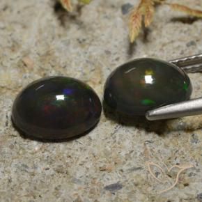 Pedras preciosas de Opala negra Multicolorido natural de 2.65 ct, oval, Translúcido
