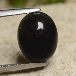 Opala negra multicolorido natural 1,50ct, corte oval, opaco