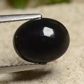 Opala negra multicolorido natural 1,50ct, corte oval, opaco