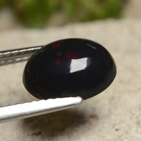 Opala negra multicolorido natural 1,50ct, corte oval, opaco