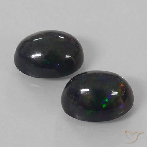 Pedras preciosas de Opala negra Multicolorido natural de 2.74 ct, oval, Opaco