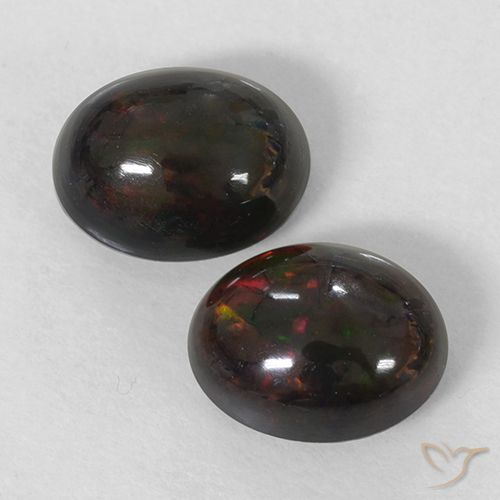 2.53ctw Natural Multicolorido Opala negra, oval, Opaco