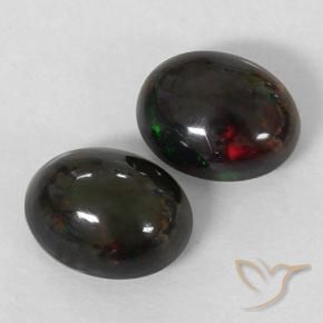Pedras preciosas de Opala negra Multicolorido natural de 2.53 ct, oval, Opaco