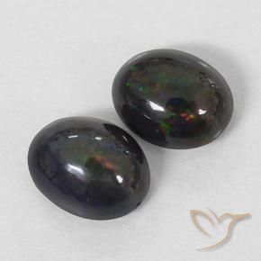 Pedras preciosas de Opala negra Multicolorido natural de 2.40 ct, oval, Opaco