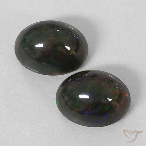 2.91ctw Natural Multicolorido Opala negra, oval, Opaco