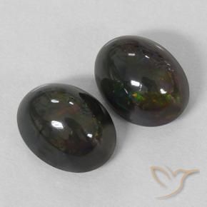 Pedras preciosas de Opala negra Multicolorido natural de 2.91 ct, oval, Opaco