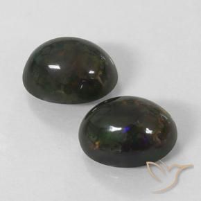 Pedras preciosas de Opala negra Multicolorido natural de 2.91 ct, oval, Opaco