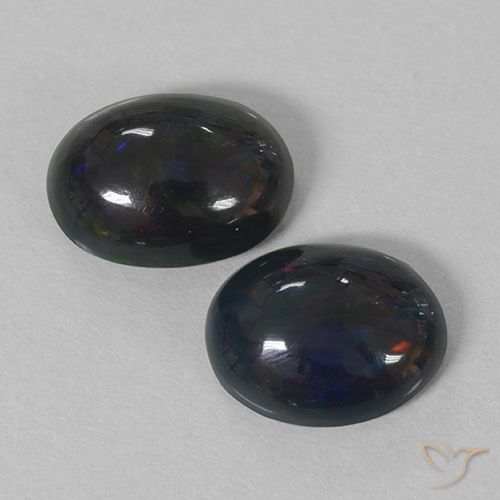 1.85ctw Natural Multicolorido Opala negra, oval, Opaco