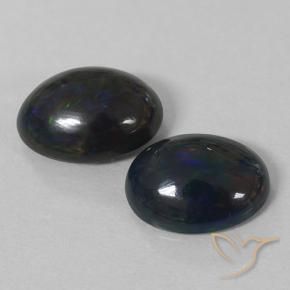 Pedras preciosas de Opala negra Multicolorido natural de 1.85 ct, oval, Opaco