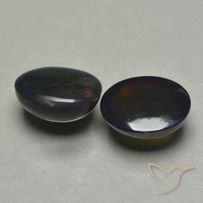 Pedras preciosas de Opala negra Multicolorido natural de 1.74 ct, oval, Translúcido